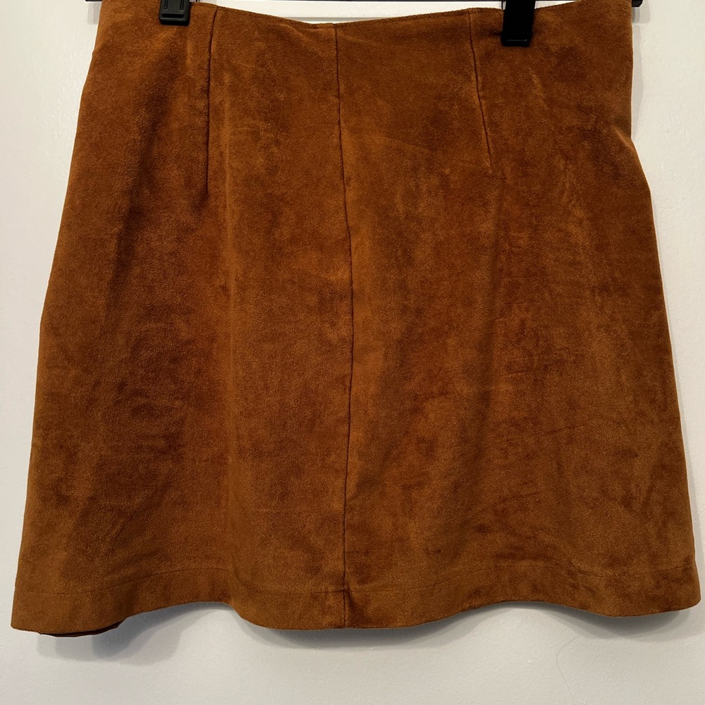 Brown Suede Mini Skirt